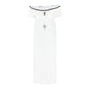 Stock Tie with Navy Trim & Almond Details