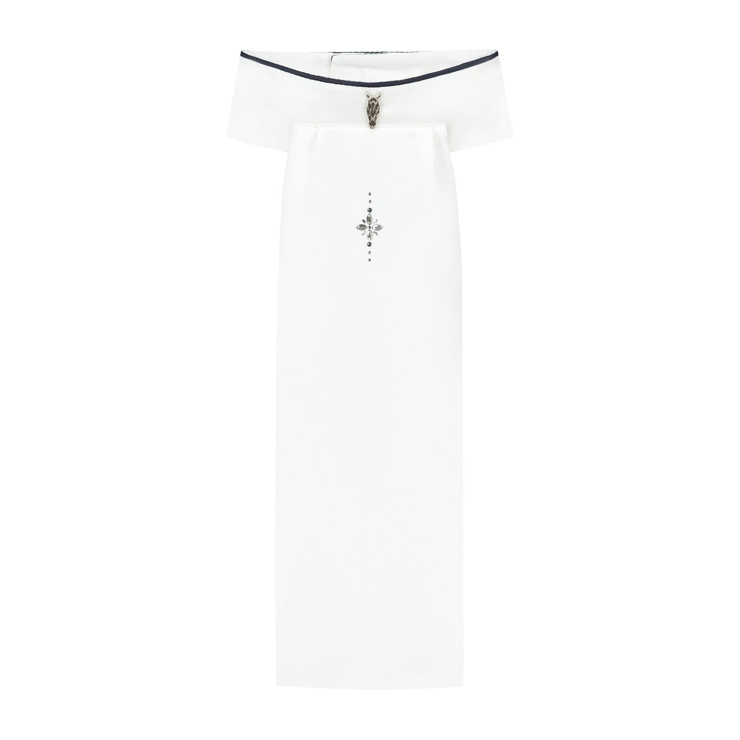 Stock Tie with Navy Trim