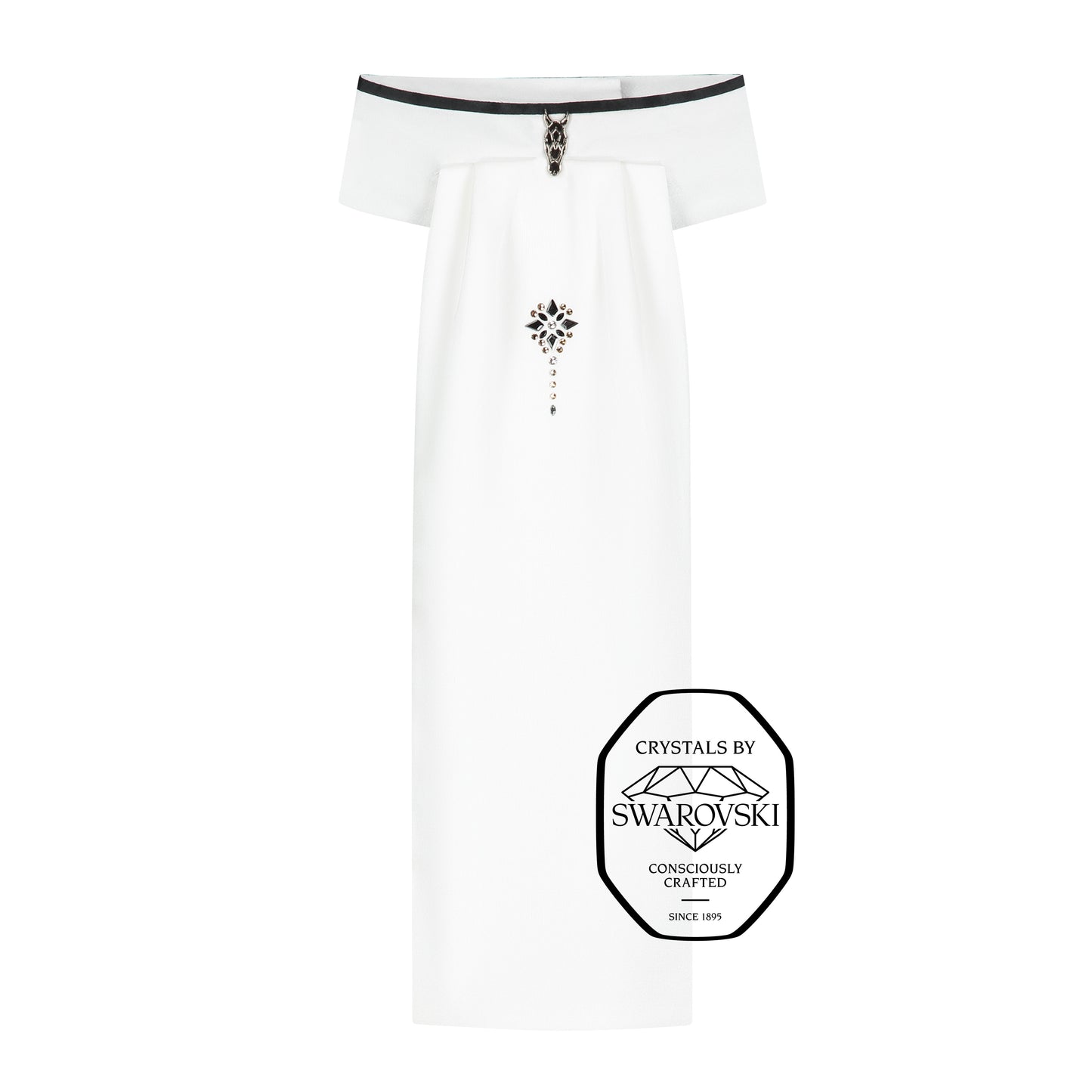 Stock Tie with Black Trim & Champagne Details