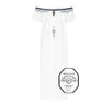 Stock Tie with Navy Trim & Light Blue/Silver Swarovski Details